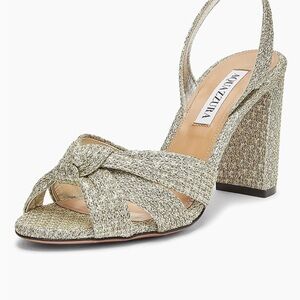 Aquazzura Metallic Textured Slingback Heels
